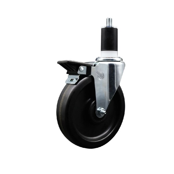 6'' Phenolic Swivel 1-1/2'' Expanding Stem Caster with Brake